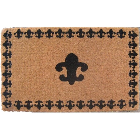 Imports Decor Inc The Fleur de Lis Coir Welcome Mat with Border is stylish and functional, perfect for the front e 698TCM